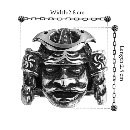 Feudal Japan Bushido Samurai Warrior Helmet Stainless Steel Ring