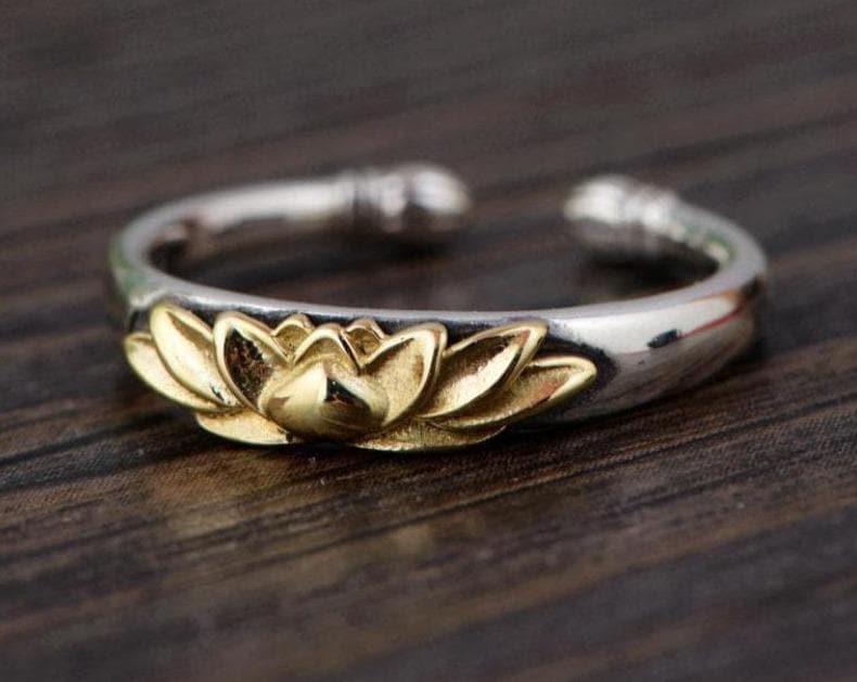 Rings Guaranteed 925 Sterling Silver Lotus Rings For Women Thai Silver Gold Color Resizable Vintage Rings Elegant Jewelry|Rings| Ancient Treasures Ancientreasures Viking Odin Thor Mjolnir Celtic Ancient Egypt Norse Norse Mythology