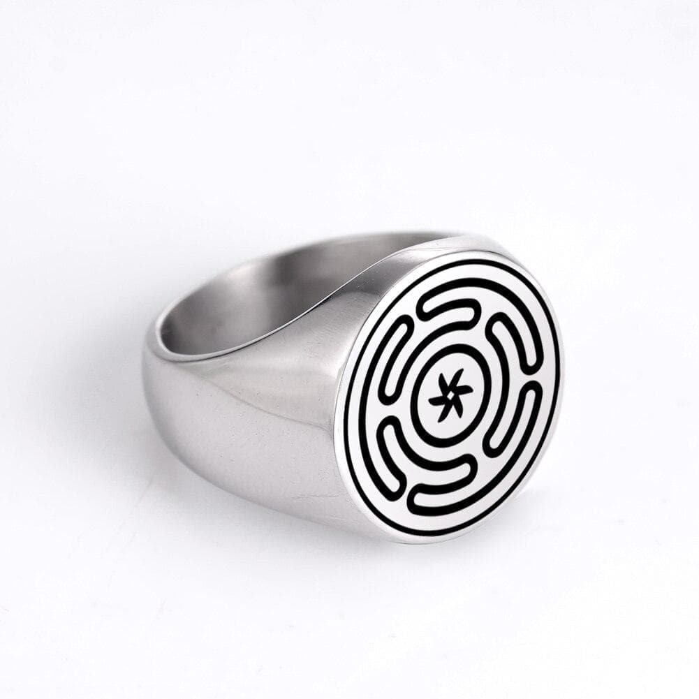 Rings LIKGREAT Hecate Wheel Strophalos Hekate Stainless Steel Rings Magic Symbol Logo Charm Kabbalah Amulet Retro Jewelry NewYear Gift|Rings| Ancient Treasures Ancientreasures Viking Odin Thor Mjolnir Celtic Ancient Egypt Norse Norse Mythology