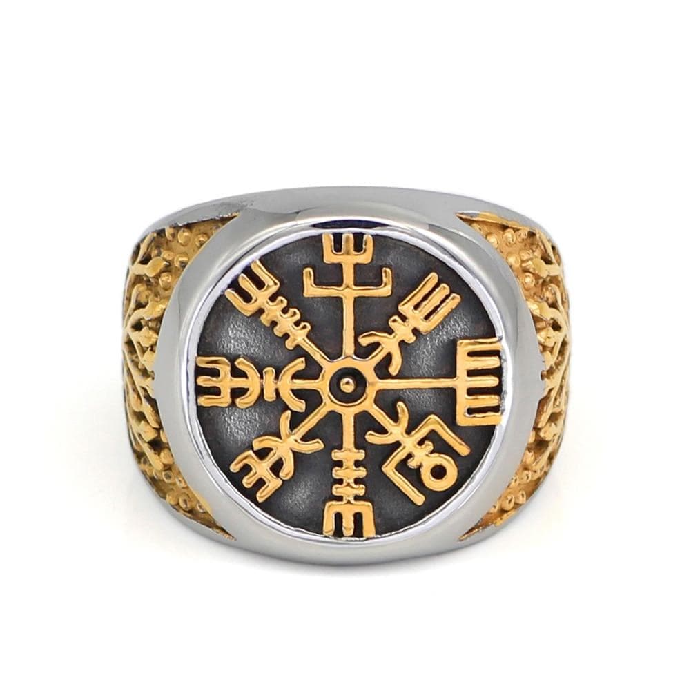 Rings Men Viking Yggdrasil Vegvisir Stainless steel Ring With Valknut Gift Bag|Rings| Ancient Treasures Ancientreasures Viking Odin Thor Mjolnir Celtic Ancient Egypt Norse Norse Mythology