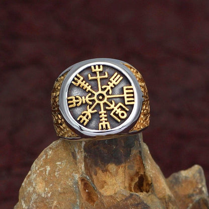 Rings Men Viking Yggdrasil Vegvisir Stainless steel Ring With Valknut Gift Bag|Rings| Ancient Treasures Ancientreasures Viking Odin Thor Mjolnir Celtic Ancient Egypt Norse Norse Mythology