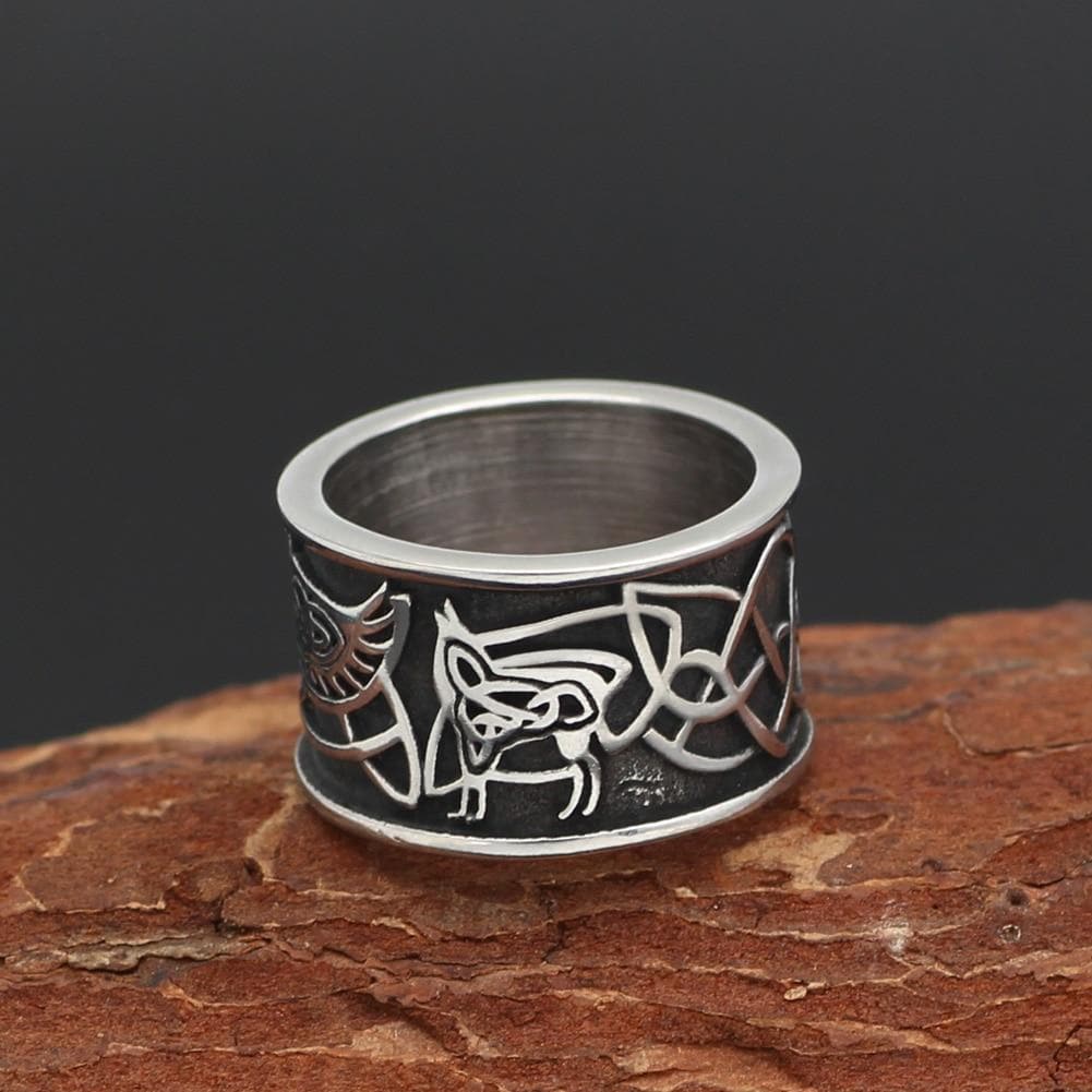 Rings Nordic Viking Odin Raven Knot Ring