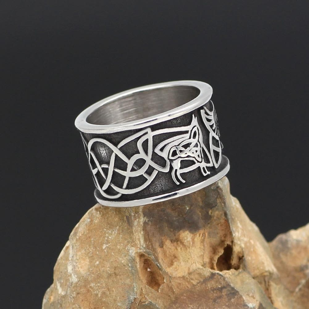 Rings Nordic Viking Odin Raven Knot Ring