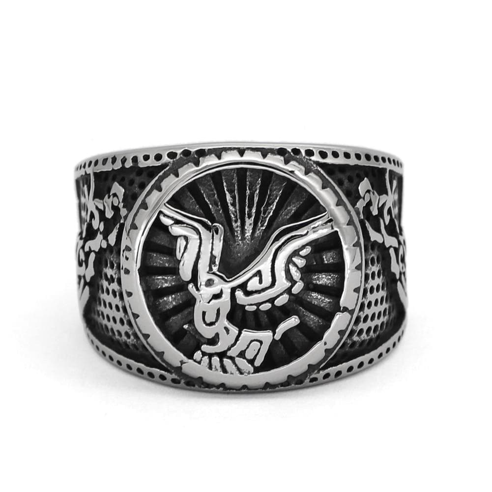 Rings Nordic viking odin symbol Raven Woil Stainless steel Ring With Valknut Gift Bag|Rings| Ancient Treasures Ancientreasures Viking Odin Thor Mjolnir Celtic Ancient Egypt Norse Norse Mythology