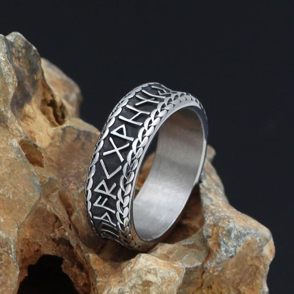Viking Elder Futhark Rune Ring - Ancient Treasures