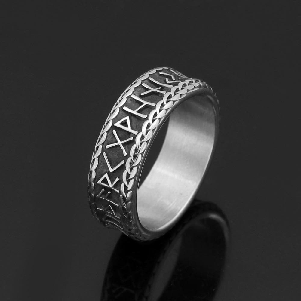 Viking Elder Futhark Rune Ring - Ancient Treasures
