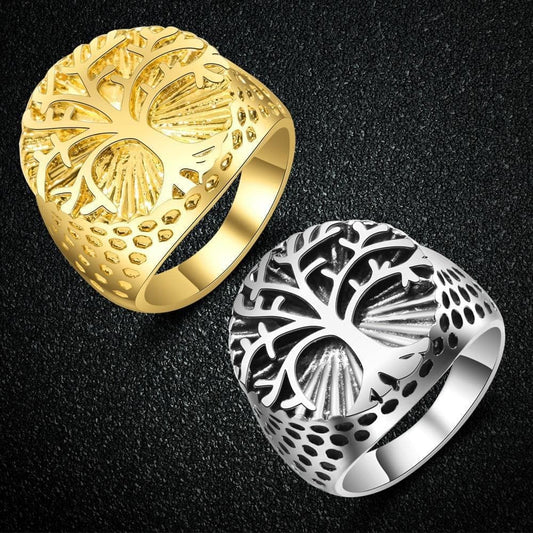Rings QIMING Retro Forest Tree Of Life Ring Men And Women Hip Hop Literature Steampunk Jewelry Vintage Rings Bague|Rings| Ancient Treasures Ancientreasures Viking Odin Thor Mjolnir Celtic Ancient Egypt Norse Norse Mythology