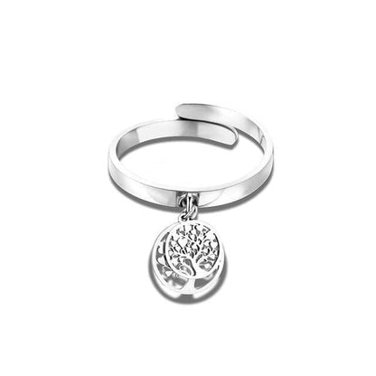 Rings Resizable / Silver / China Adjustable Tree of Life Stainless Steel Rings for Women Fashion Silvery Comfort Fit Rings Engagement Jewelry Anillo 2020 New|Rings| Ancient Treasures Ancientreasures Viking Odin Thor Mjolnir Celtic Ancient Egypt Norse Norse Mythology