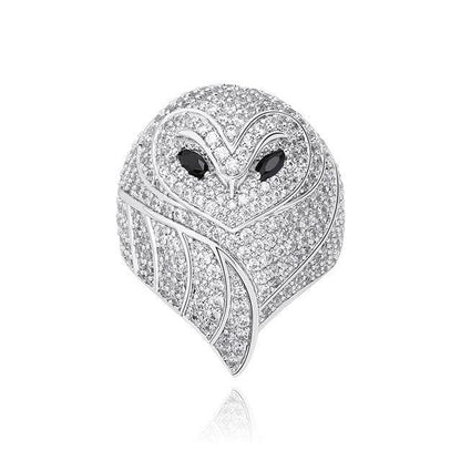 Rings Silver / 7 JINAO NEW Hip Hop AAA+ CZ Plated High Quality Iced Out Charm Owl Shape Men and Woman Ring Jewelry For Gift|Rings| Ancient Treasures Ancientreasures Viking Odin Thor Mjolnir Celtic Ancient Egypt Norse Norse Mythology