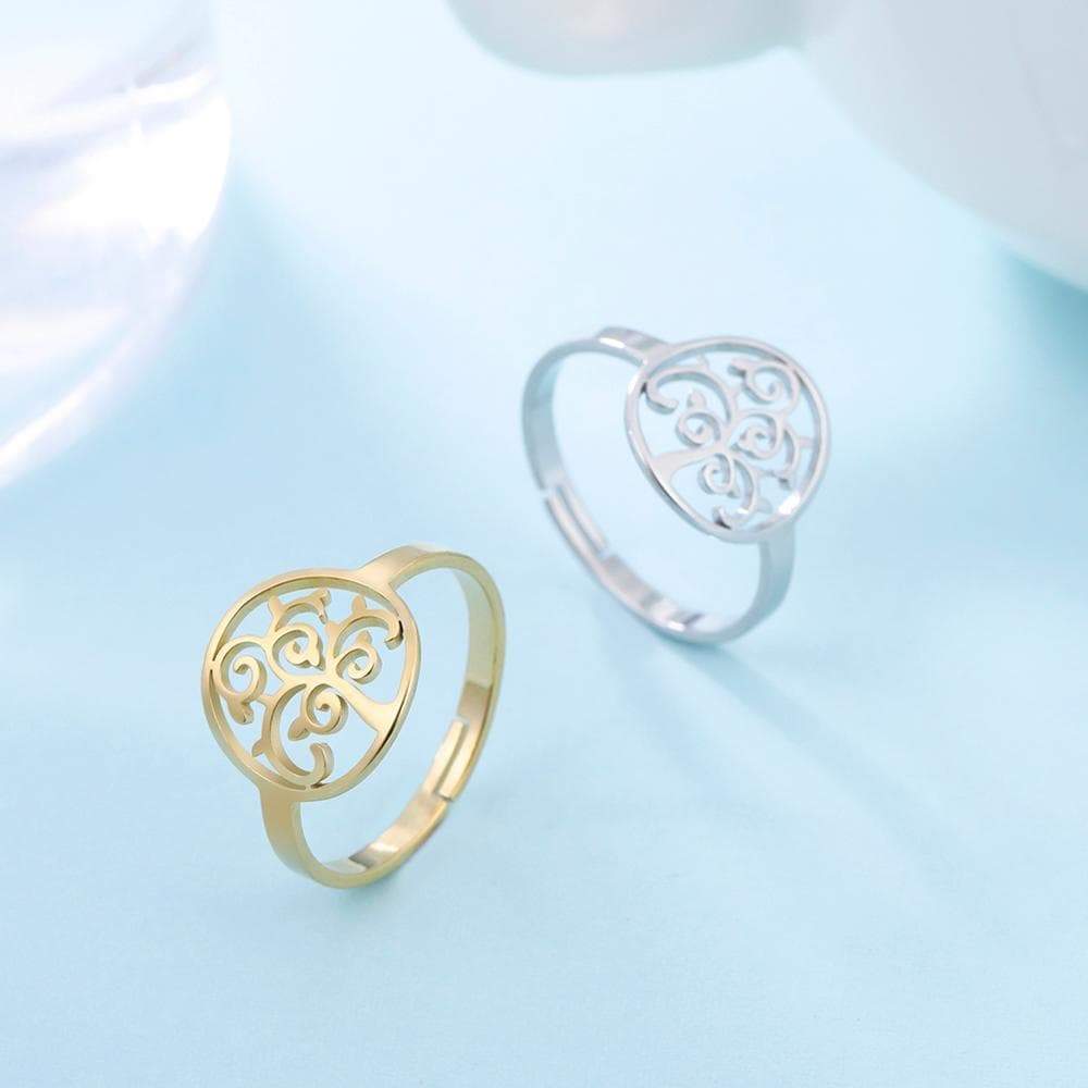Rings Skyrim Viking Tree of Life Ring Talisman Amulet Adjustable Stainless Steel Gold Color Finger Rings Anniversary Gifts for Women|Rings| Ancient Treasures Ancientreasures Viking Odin Thor Mjolnir Celtic Ancient Egypt Norse Norse Mythology