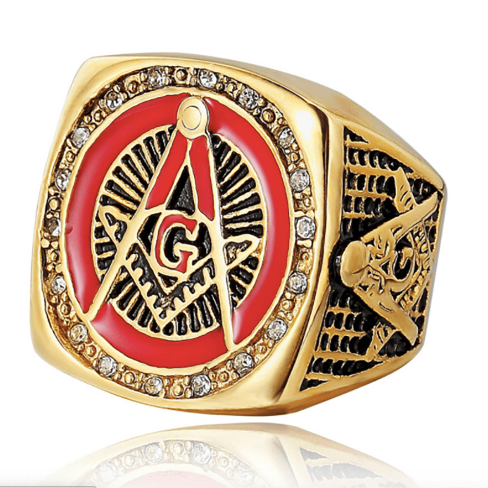 Knights Templar Square and Compasses Stainless Steel Ring - Ancient ...