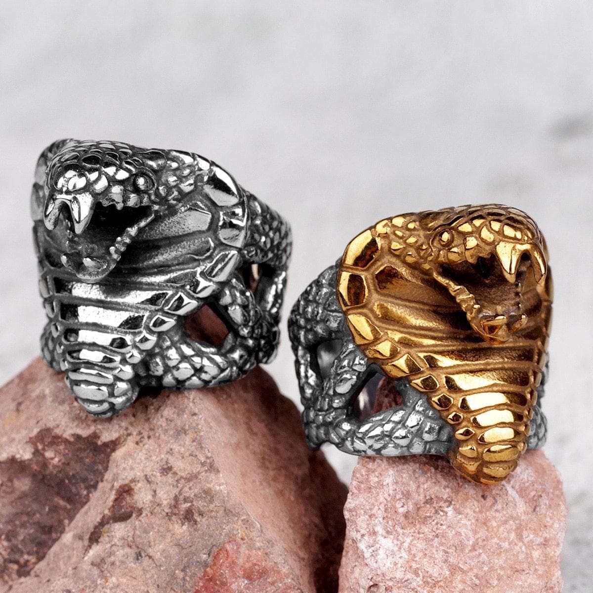 Rings Stainless Steel Men Rings Cobra Snake Animal Punk Rock Personality for Biker Male Boyfriend Jewelry Creativity Gift Wholesale|Rings| Ancient Treasures Ancientreasures Viking Odin Thor Mjolnir Celtic Ancient Egypt Norse Norse Mythology