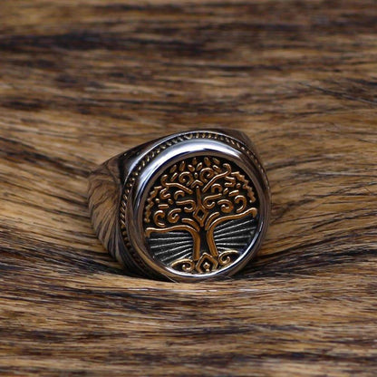 Rings Stainless steel Men Viking Yggdrasi Tree Of Life Ring With Valknut Gift Bag|Rings| Ancient Treasures Ancientreasures Viking Odin Thor Mjolnir Celtic Ancient Egypt Norse Norse Mythology