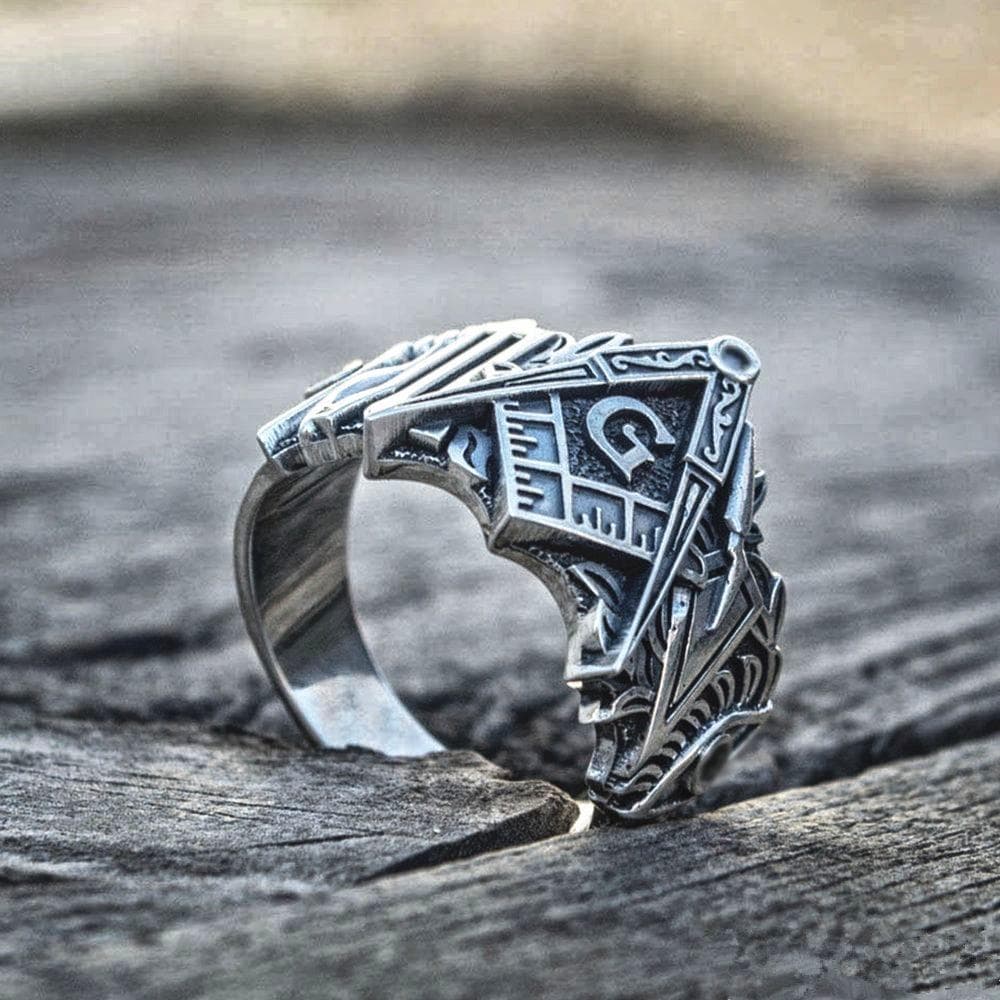 Rings Templar Freemason Masonic Symbol Stainless Steel Ancient Treasures Ancientreasures Viking Odin Thor Mjolnir Celtic Ancient Egypt Norse Norse Mythology