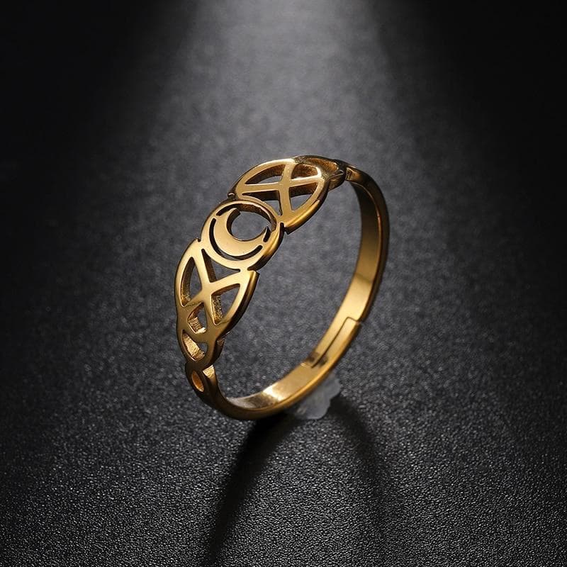 Rings Unift Fashion Stainless Steel Moon Ring Viking Irish Knot Ancient Amulet Jewelry Vintage Female Accessories Party Gift|Rings| Ancient Treasures Ancientreasures Viking Odin Thor Mjolnir Celtic Ancient Egypt Norse Norse Mythology