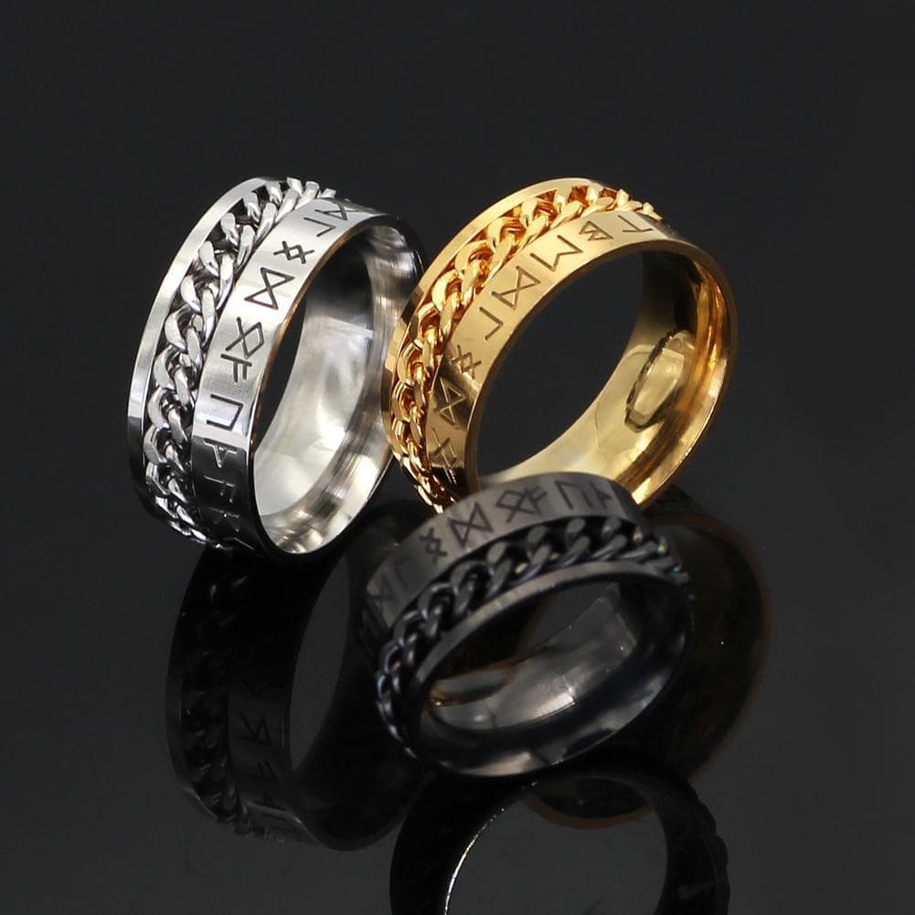 Rings Viking Nordic Runes Solid Stainless Steel Ring Ancient Treasures Ancientreasures Viking Odin Thor Mjolnir Celtic Ancient Egypt Norse Norse Mythology