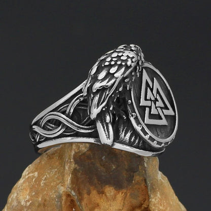 Rings Viking Odin's Raven Valknut Stainless Steel Ring Ancient Treasures Ancientreasures Viking Odin Thor Mjolnir Celtic Ancient Egypt Norse Norse Mythology