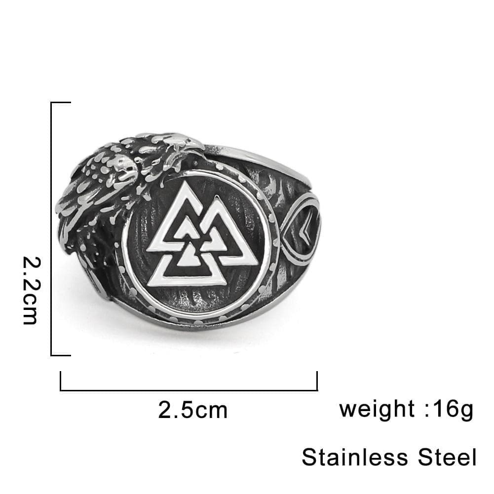 Rings Viking Odin's Raven Valknut Stainless Steel Ring Ancient Treasures Ancientreasures Viking Odin Thor Mjolnir Celtic Ancient Egypt Norse Norse Mythology