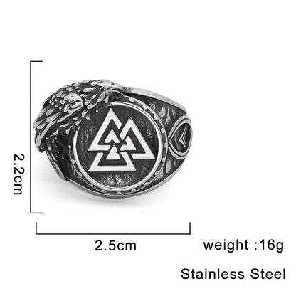 Rings Viking Odin's Raven Valknut Stainless Steel Ring Ancient Treasures Ancientreasures Viking Odin Thor Mjolnir Celtic Ancient Egypt Norse Norse Mythology