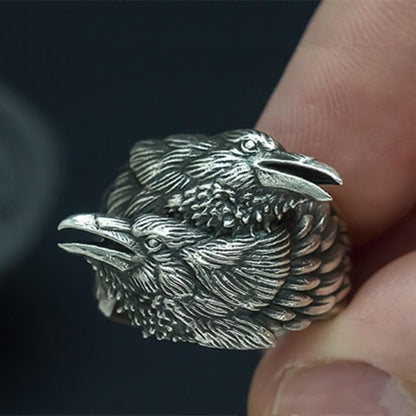 Rings Viking Odin's Ravens Stainless Steel Ring Ancient Treasures Ancientreasures Viking Odin Thor Mjolnir Celtic Ancient Egypt Norse Norse Mythology