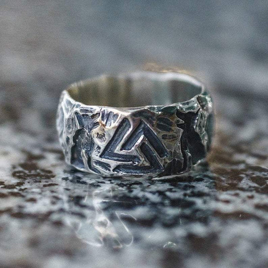 Rings Viking Odin's Wolves & Valknut Stainless Steel Ring Ancient Treasures Ancientreasures Viking Odin Thor Mjolnir Celtic Ancient Egypt Norse Norse Mythology