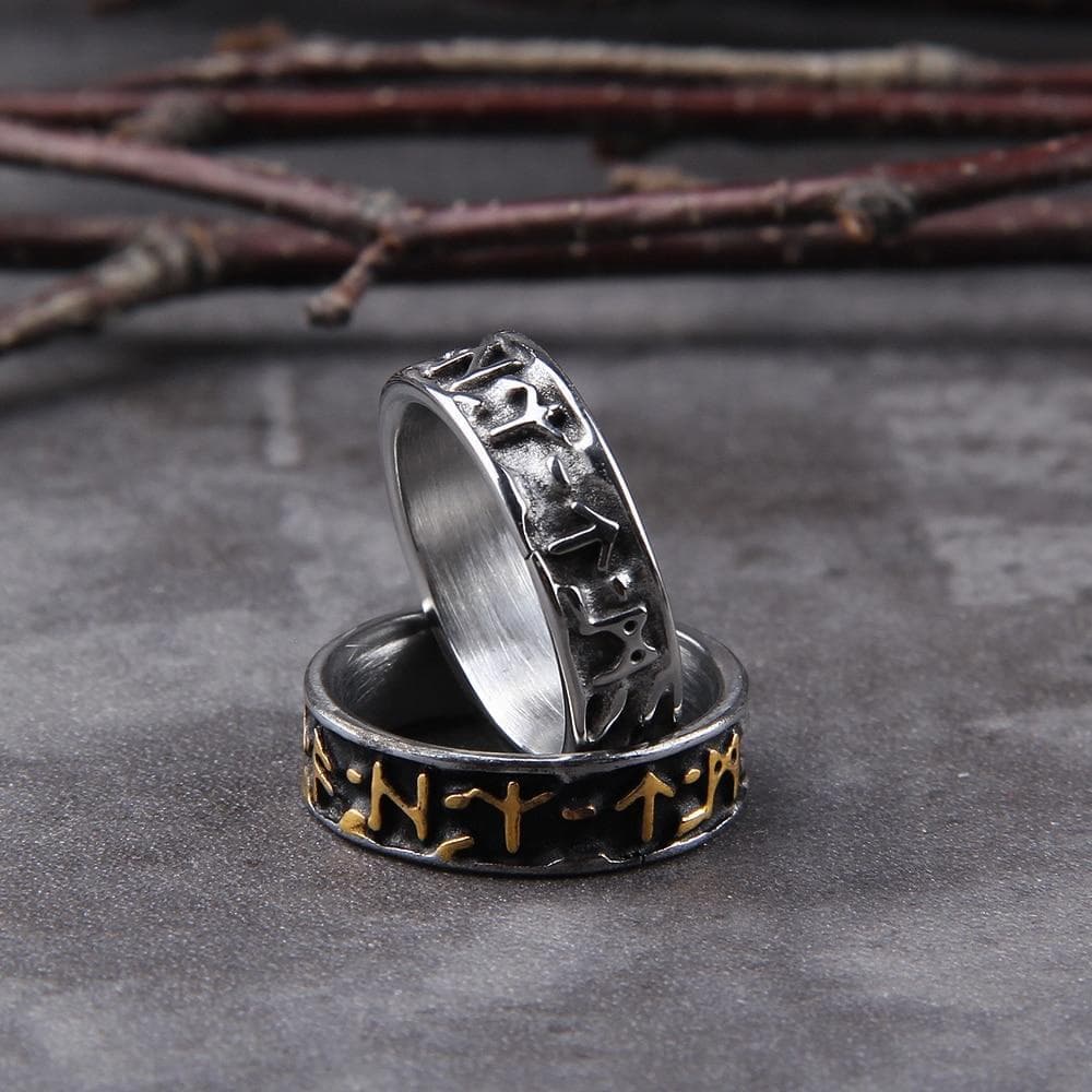 Rings Viking Runes Alphabet Stainless Steel Ring Ancient Treasures Ancientreasures Viking Odin Thor Mjolnir Celtic Ancient Egypt Norse Norse Mythology