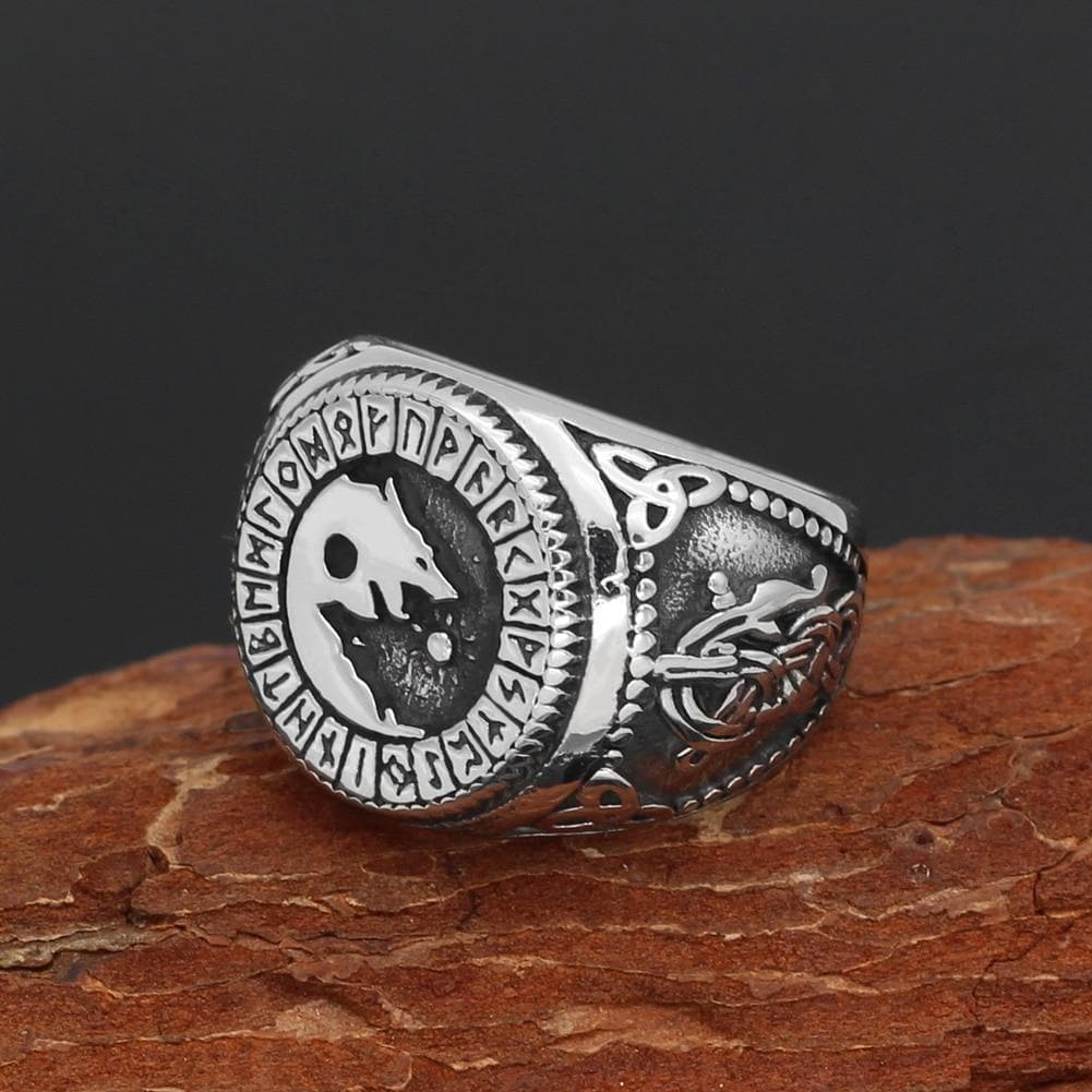 Viking Stainless Steel Wolf Ring - Ancient Treasures