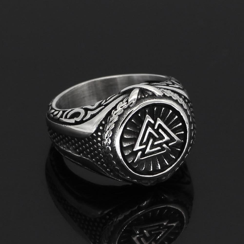 Viking Valknut Knot Stainless Steel Ring - Ancient Treasures