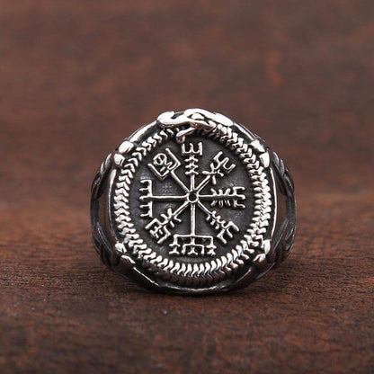 Rings Vikings Dragon Vegvisir Stainless Steel Ring Ancient Treasures Ancientreasures Viking Odin Thor Mjolnir Celtic Ancient Egypt Norse Norse Mythology