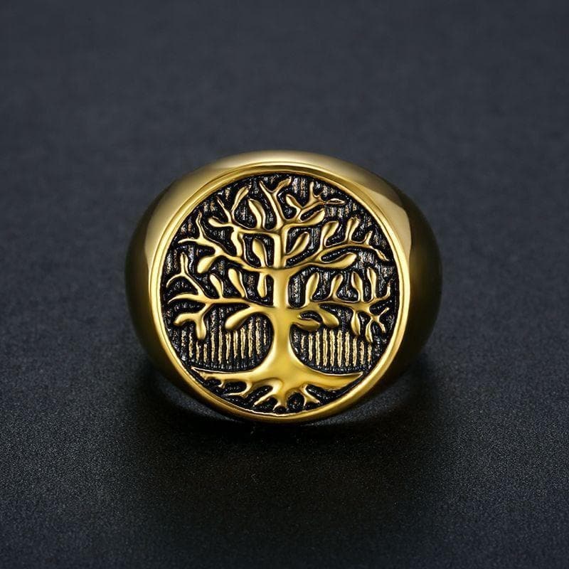 Rings Vikings Tree of Life Stainless Steel Ring Ancient Treasures Ancientreasures Viking Odin Thor Mjolnir Celtic Ancient Egypt Norse Norse Mythology