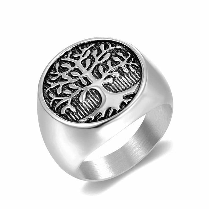 Rings Vikings Tree of Life Stainless Steel Ring Ancient Treasures Ancientreasures Viking Odin Thor Mjolnir Celtic Ancient Egypt Norse Norse Mythology