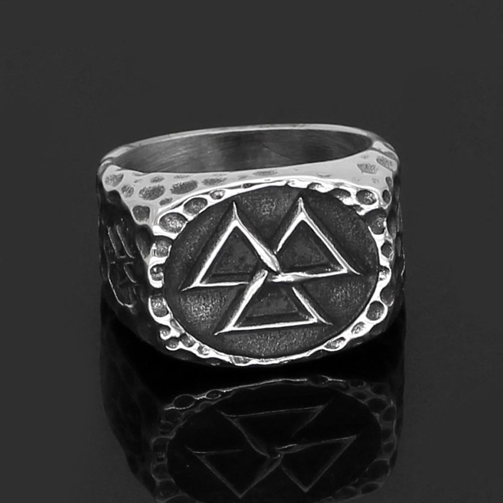 Vikings Valknut Punched Stainless Steel Ring