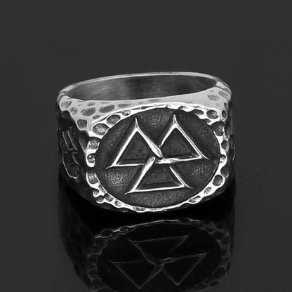 Vikings Valknut Punched Stainless Steel Ring