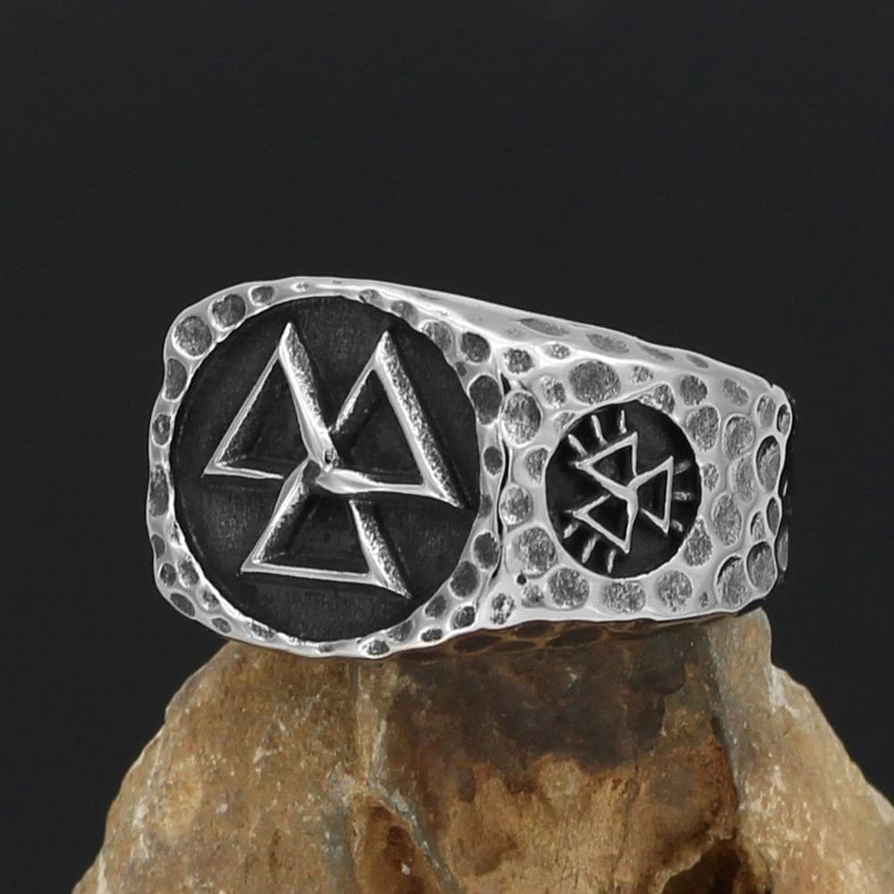 Vikings Valknut Punched Stainless Steel Ring
