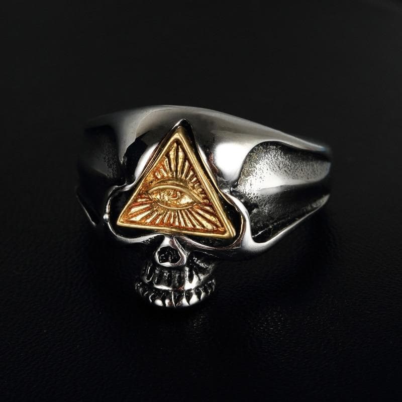 Rings Vintage All Seeing Eye Skull Ring Men And Women Stainless Steel Skull Biker Ring Male Punk Hip Hop Jewelry Dropshipping Store|Rings| Ancient Treasures Ancientreasures Viking Odin Thor Mjolnir Celtic Ancient Egypt Norse Norse Mythology