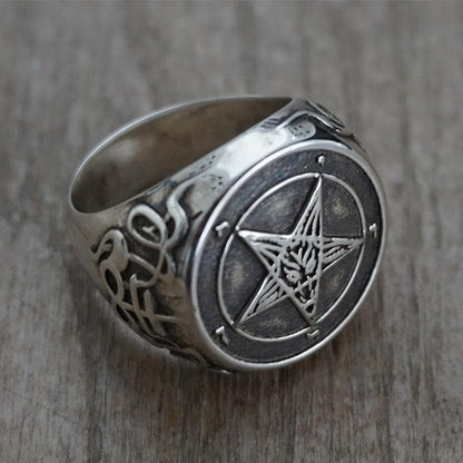 Rings Wiccan Sigil of Baphomet Stainless Steel Ring Ancient Treasures Ancientreasures Viking Odin Thor Mjolnir Celtic Ancient Egypt Norse Norse Mythology