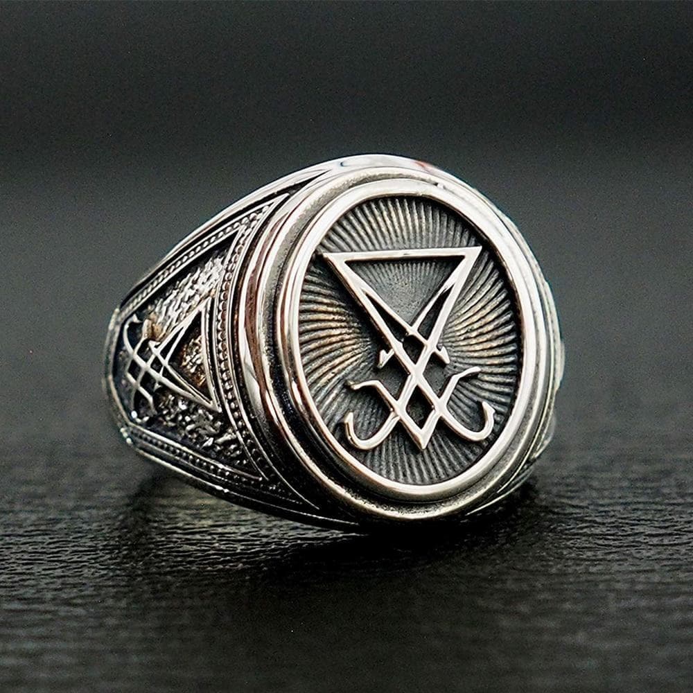 Rings Wiccan Sigil of Lucifer Stainless Steel Ring Ancient Treasures Ancientreasures Viking Odin Thor Mjolnir Celtic Ancient Egypt Norse Norse Mythology