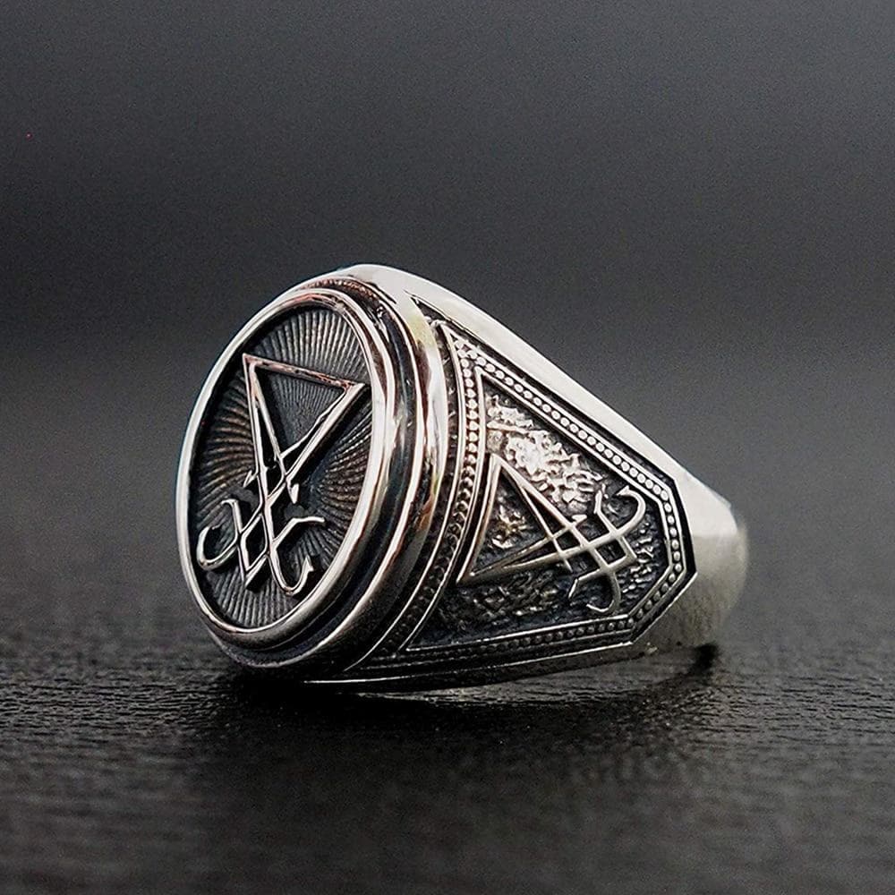 Rings Wiccan Sigil of Lucifer Stainless Steel Ring Ancient Treasures Ancientreasures Viking Odin Thor Mjolnir Celtic Ancient Egypt Norse Norse Mythology