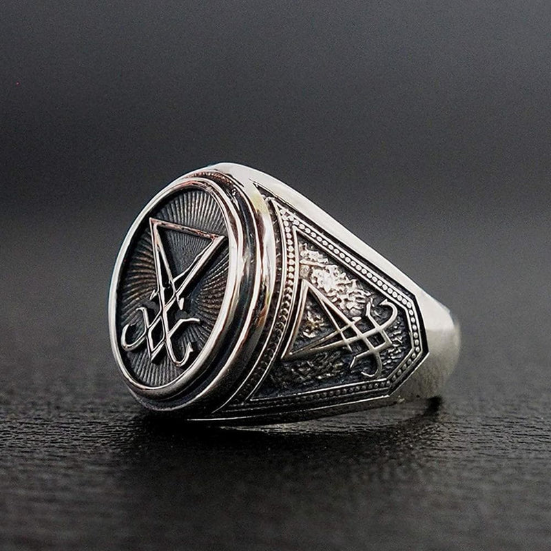 Wiccan Sigil of Lucifer Stainless Steel Ring - Ancient Treasures