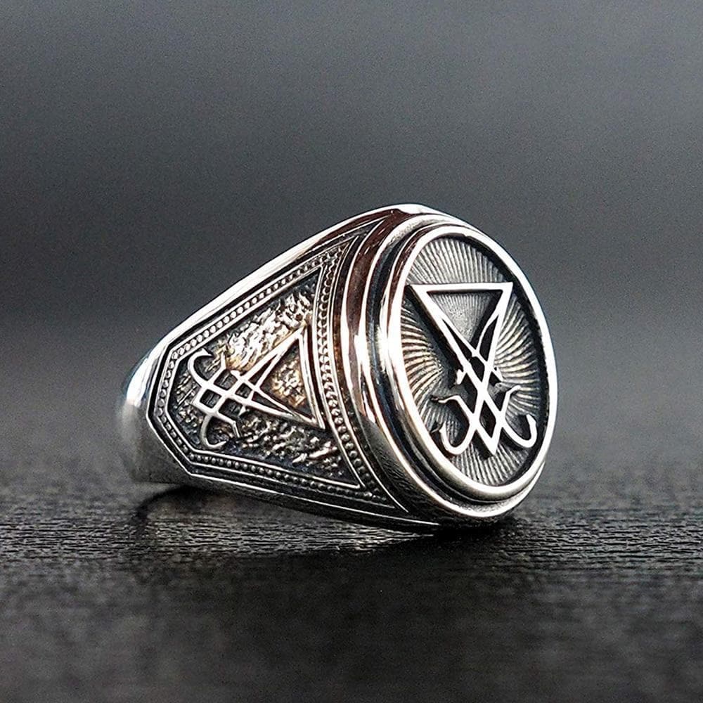 Rings Wiccan Sigil of Lucifer Stainless Steel Ring Ancient Treasures Ancientreasures Viking Odin Thor Mjolnir Celtic Ancient Egypt Norse Norse Mythology