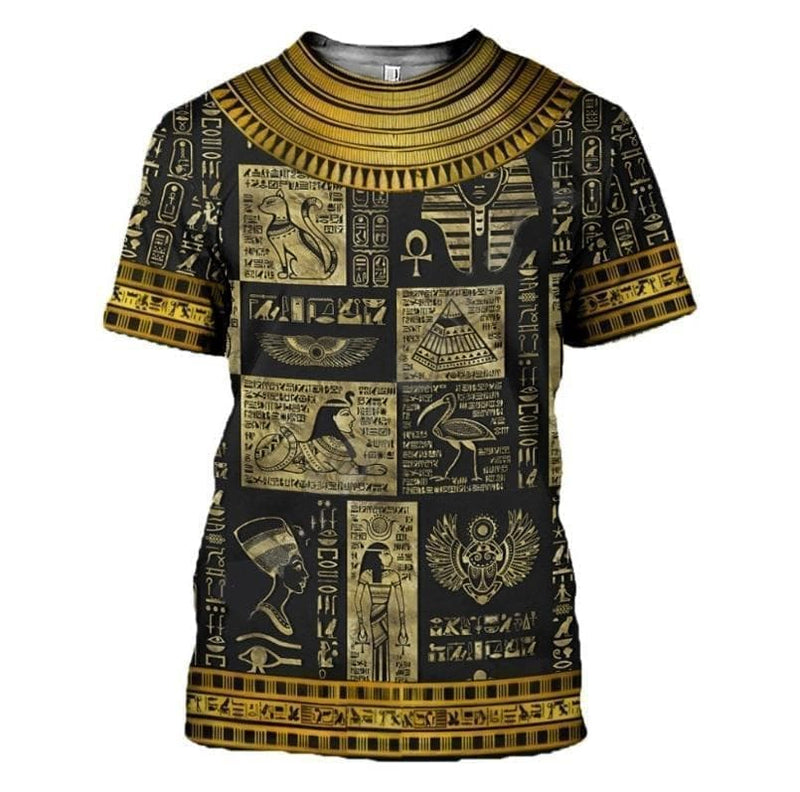 Ancient Egyptian Symbols & Hieroglyphics Printed T-shirt - Ancient ...