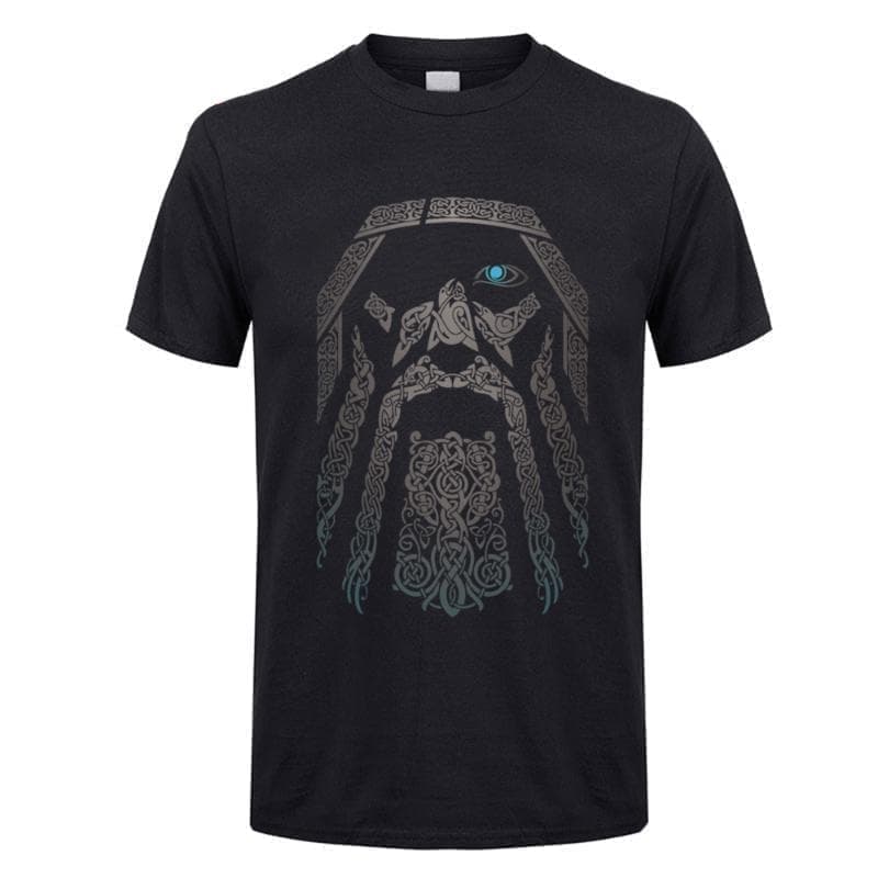 Shirts & Tops Black / XS Exclusive Odin 100% Cotton T-Shirt Ancient Treasures Ancientreasures Viking Odin Thor Mjolnir Celtic Ancient Egypt Norse Norse Mythology