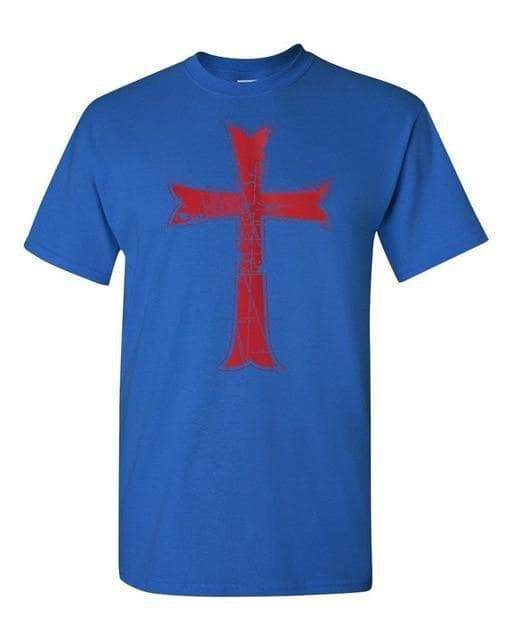 Shirts & Tops Blue / XS Crusader Knights Templar Cross T-shirt Ancient Treasures Ancientreasures Viking Odin Thor Mjolnir Celtic Ancient Egypt Norse Norse Mythology