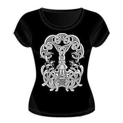 Vikings Odin and the Yggdrasil Runes Woman's T-shirt