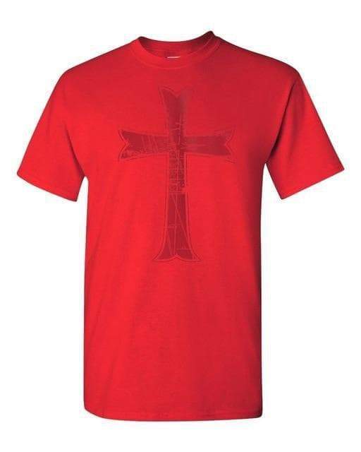 Shirts & Tops Red / XS Crusader Knights Templar Cross T-shirt Ancient Treasures Ancientreasures Viking Odin Thor Mjolnir Celtic Ancient Egypt Norse Norse Mythology