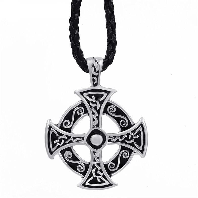 Silver Celtic Solar Cross Necklace