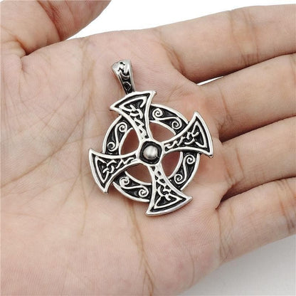 Silver Celtic Solar Cross Necklace