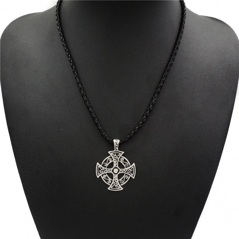 Silver Celtic Solar Cross Necklace