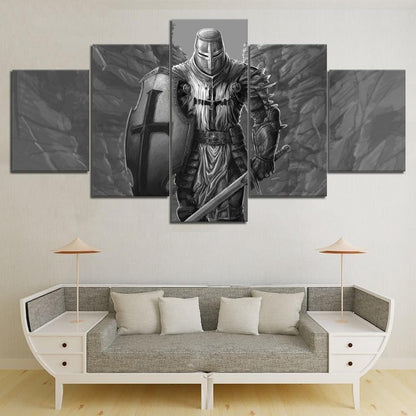 Size0 / No Frame 5 Pieces Knight Templar Movie Painting Canvas