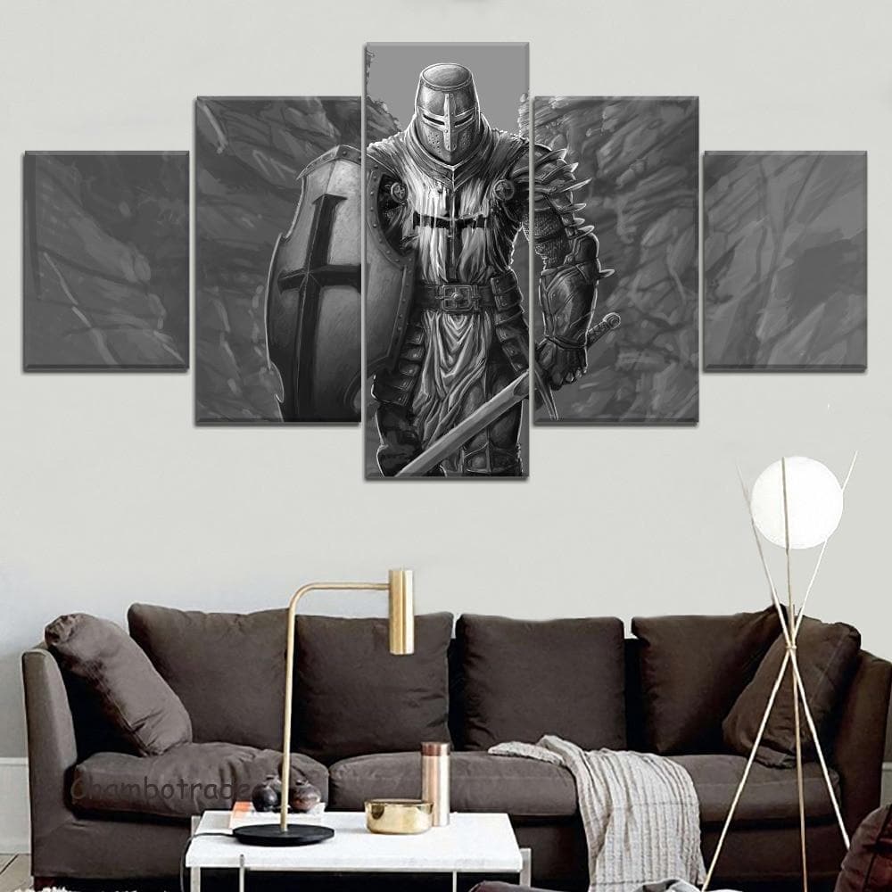 Size0 / No Frame 5 Pieces Knight Templar Movie Painting Canvas